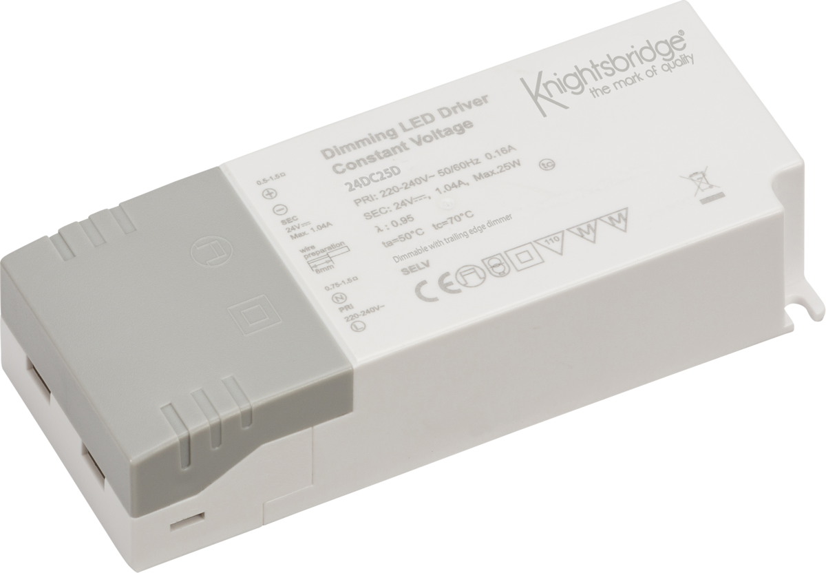 Knightsbridge IP20 24V DC Dimmable LED Driver Constant Voltage