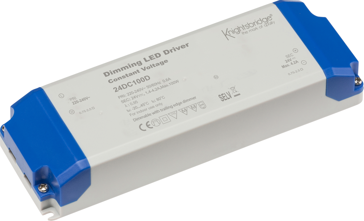 Knightsbridge IP20 24V DC Dimmable LED Driver Constant Voltage