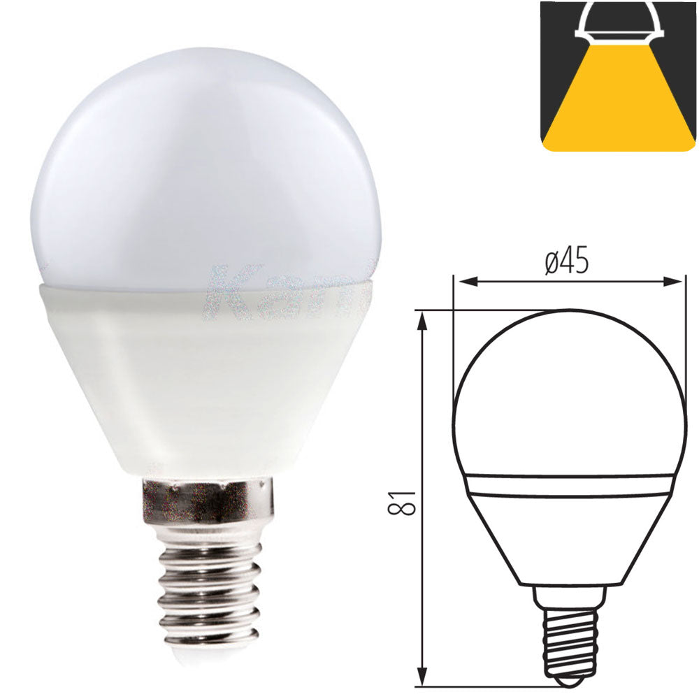 Kanlux BILO 6W Neutral Warm White LED Golf Ball E14 Small Edison Screw Light Bulb Lamp 240V