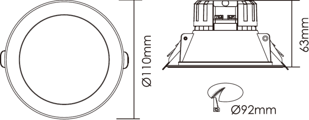 Knightsbridge 230V IP44 9W LED Dimmable Downlight - CCT