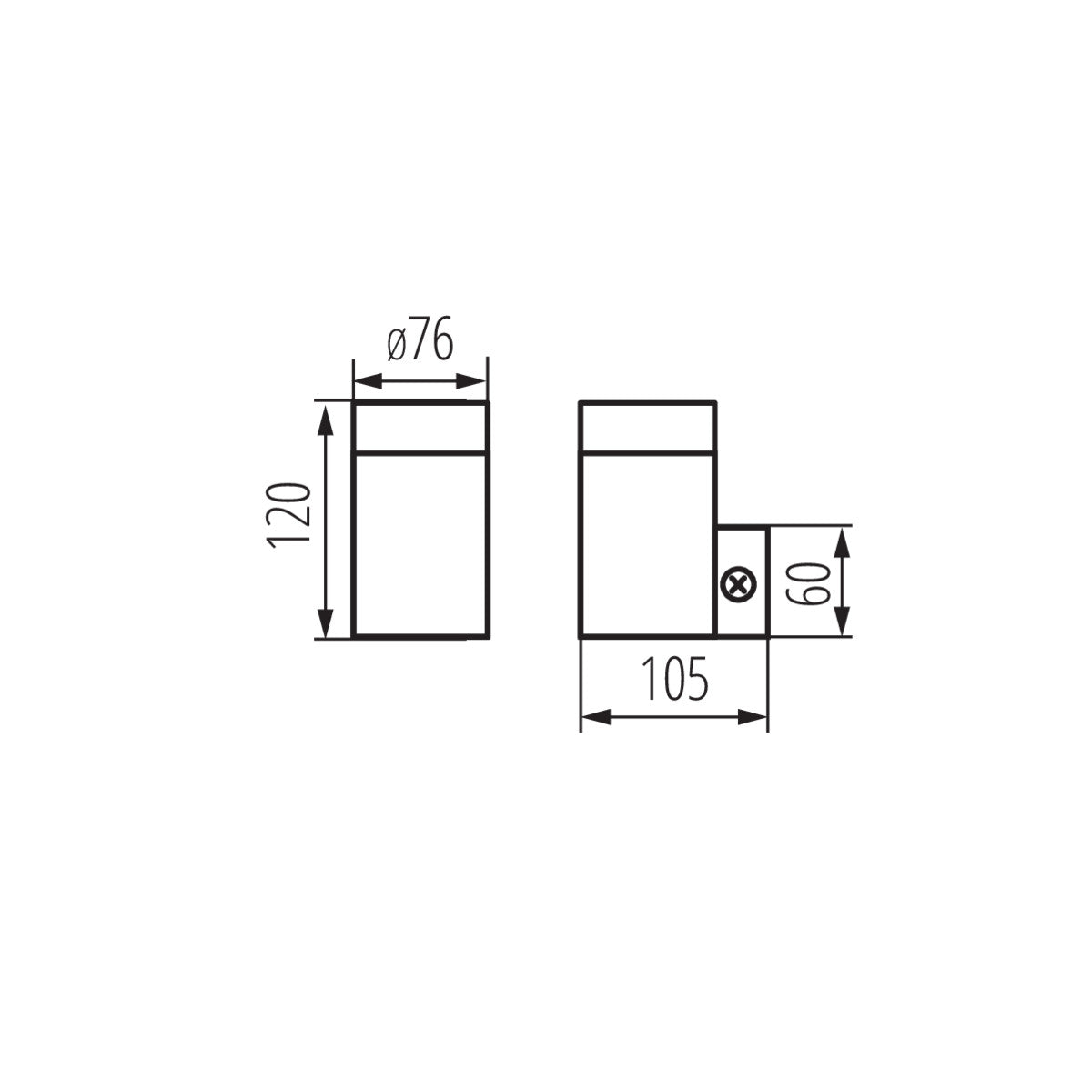 Kanlux MAGRA EL-135 Outdoor IP44 GU10 Up Wall Light Fitting