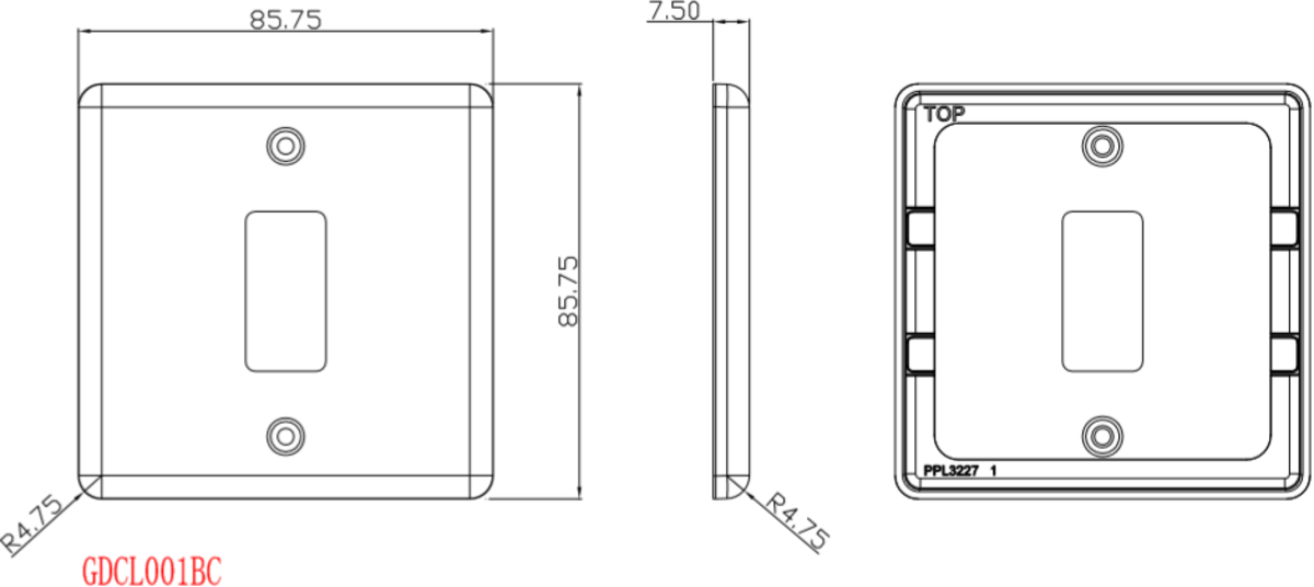 Knightsbridge Grid Faceplate - Rounded Edge