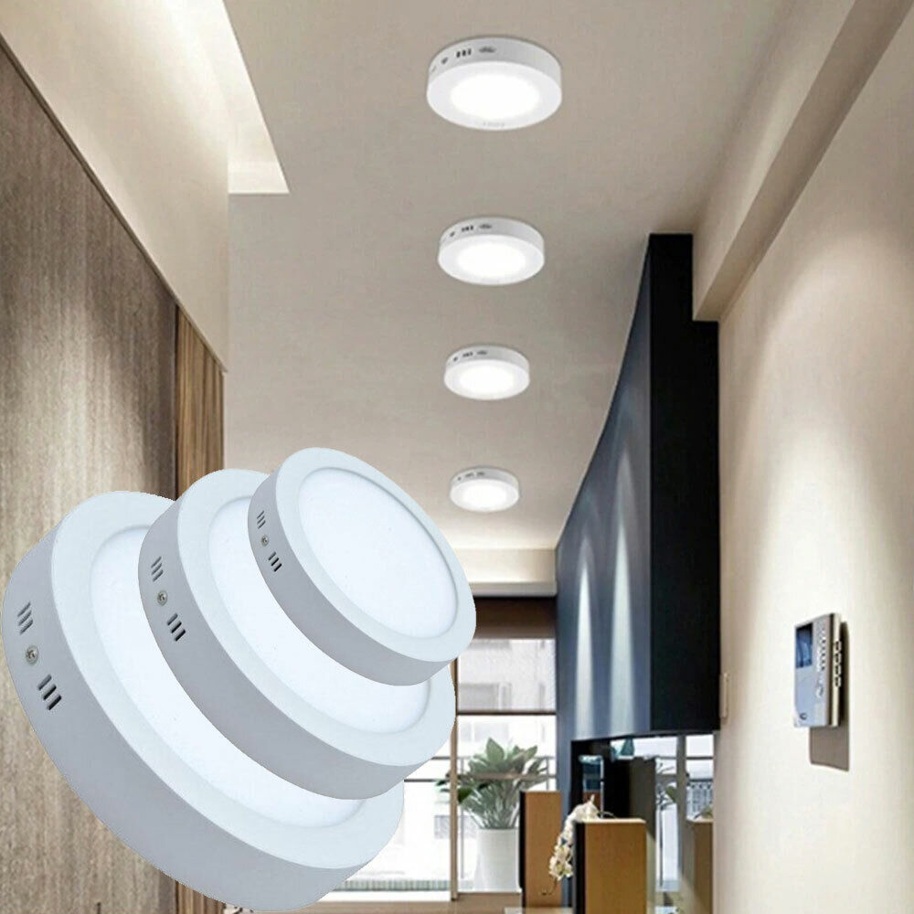 LED Ceiling Surface Round Panel Down Light Bathroom Kitchen Living Room Bright - Bright, Energy Efficient Illumination