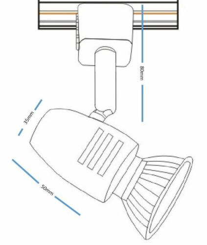 Knightsbridge GU10 Single Circuit LED Track Spot Head Shop Forum Multi Display Lighting Light