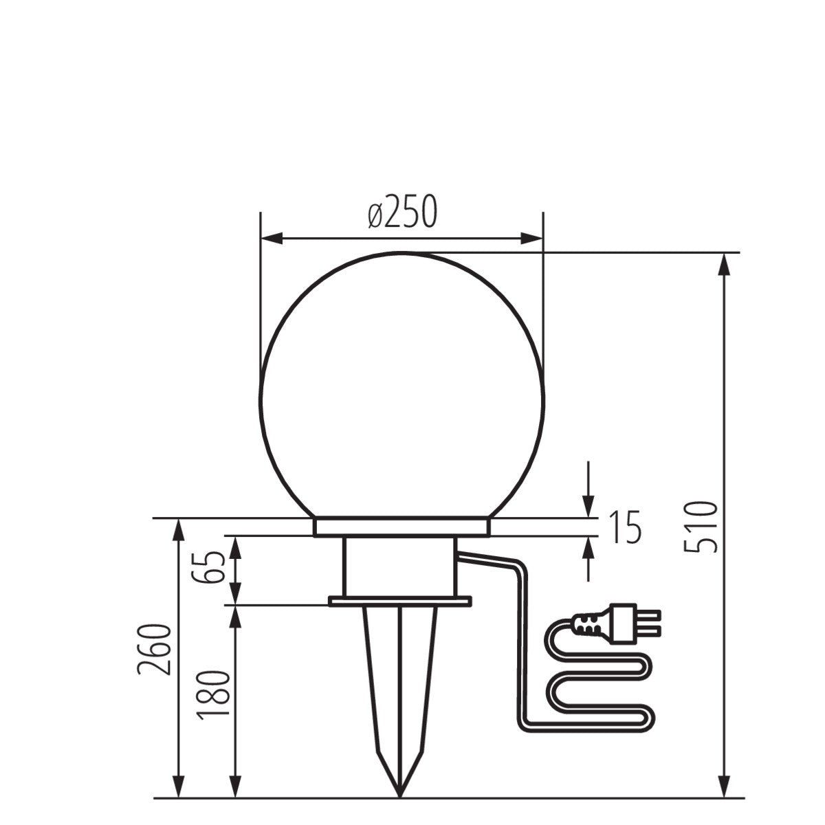 Kanlux IDAVA IP44 Outdoor Garden Ground Spike Round Light Fitting E27 Base Lamp Mains 240V