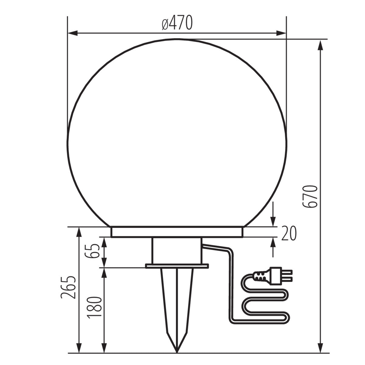 Kanlux IDAVA IP44 Outdoor Garden Ground Spike Round Light Fitting E27 Base Lamp Mains 240V