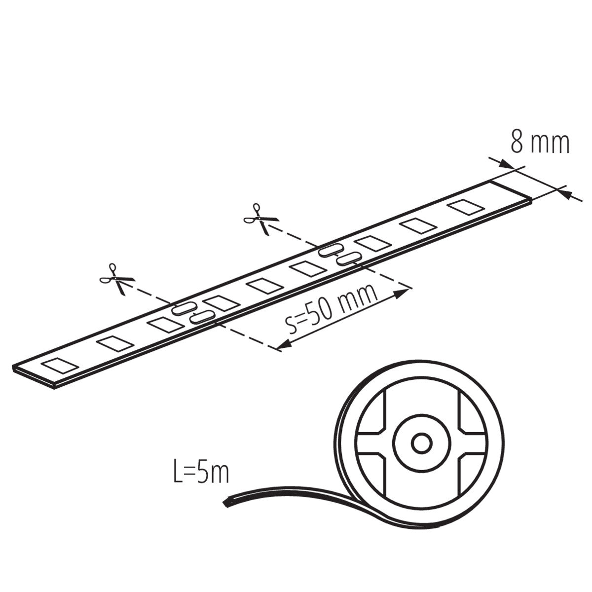 Kanlux 5 Metre LEDS-B 4.8WM IP54 Outdoor Garden Patio LED Strip Tape Light