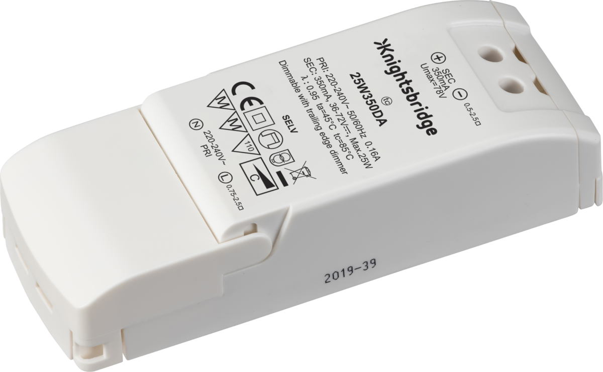 Knightsbridge IP20 350mA 25W LED Dimmable Driver - Constant Current