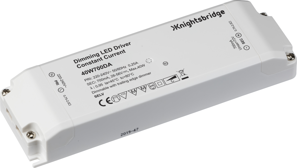 Knightsbridge IP20 700mA 40W LED Dimmable Driver - Constant Current