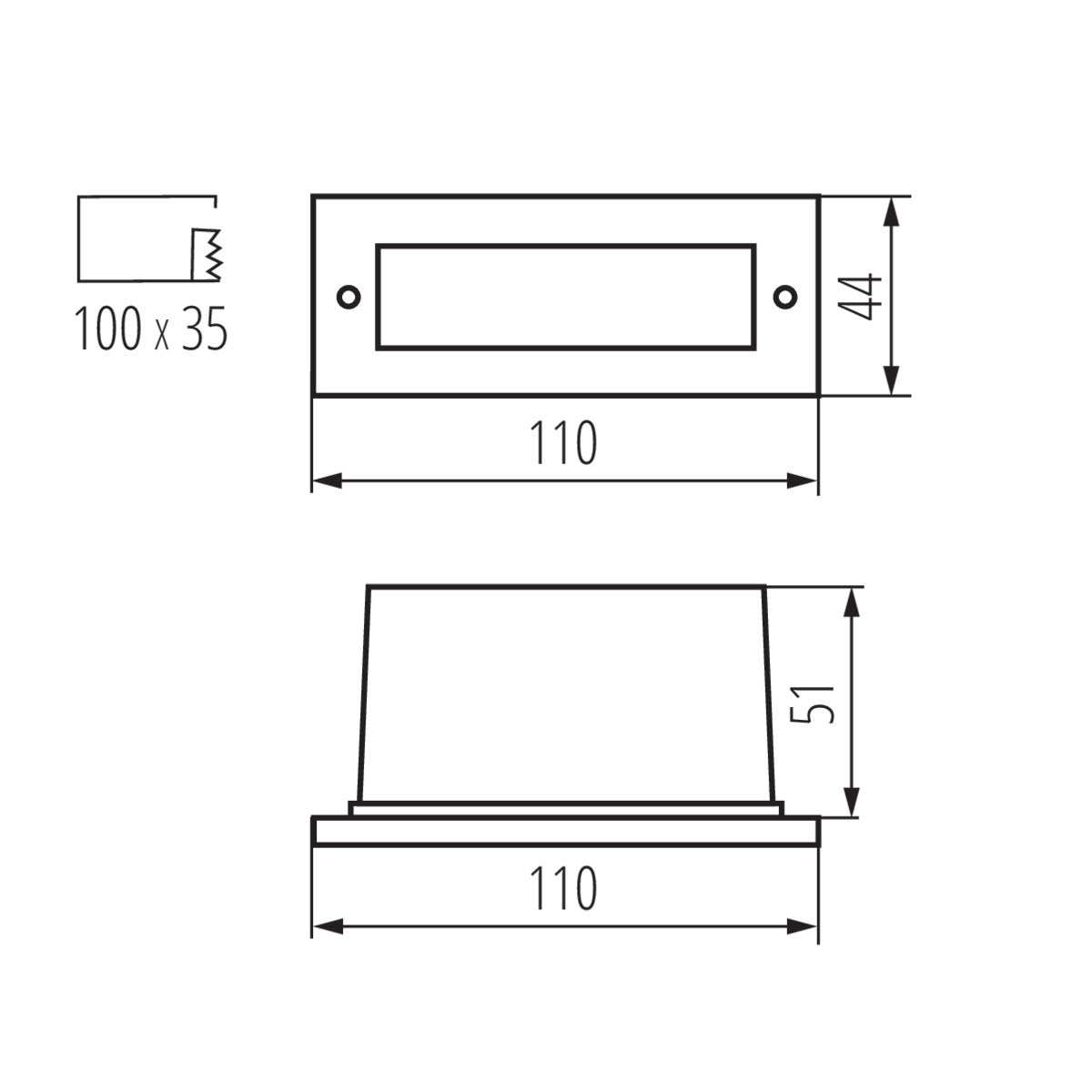 Kanlux TAXI LED IP54 Modern Outdoor Garden Recessed Wall Brick Light