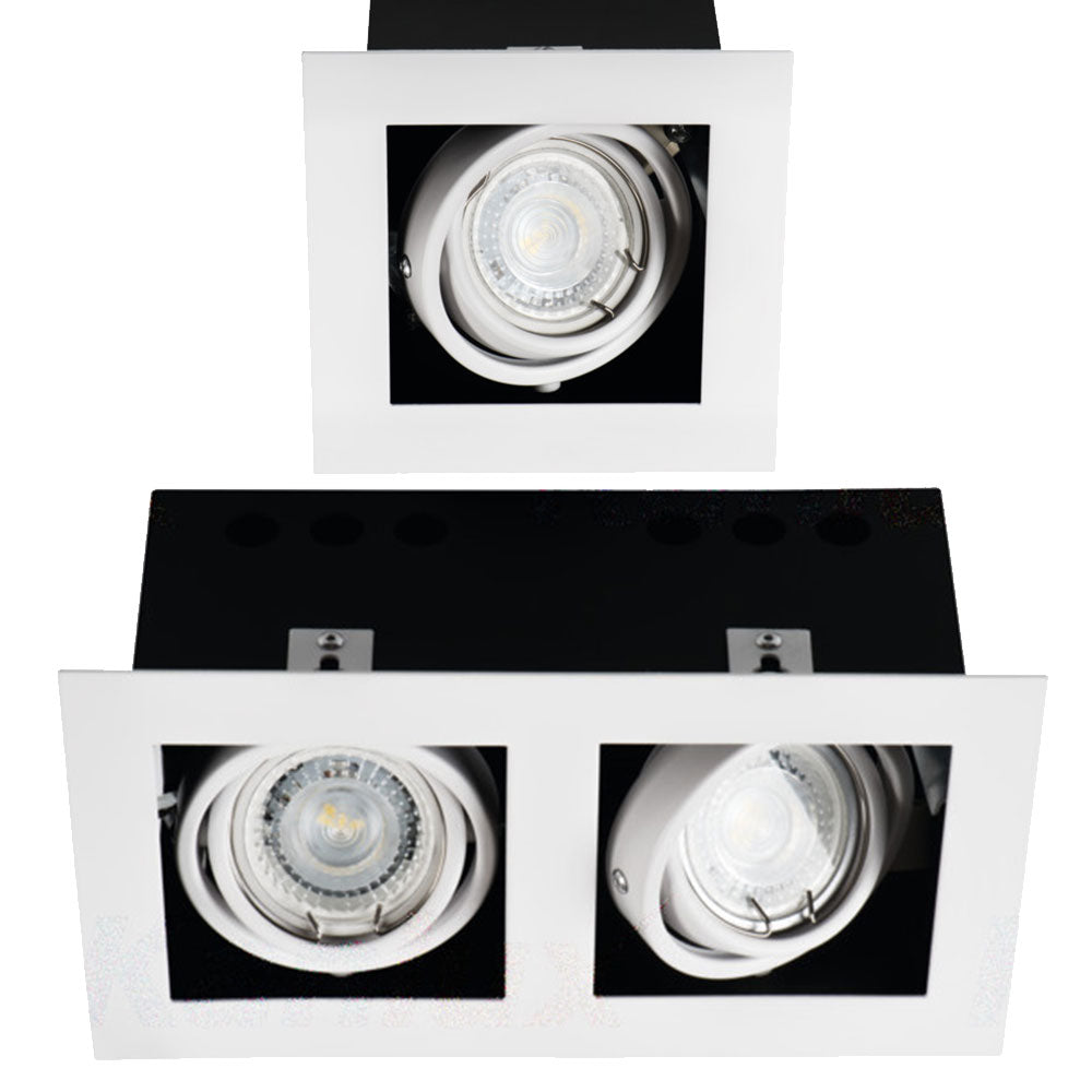 Kanlux MERIL Modern GU10 Recessed Ceiling Single Double Spot Box Light Downlight Adjustable