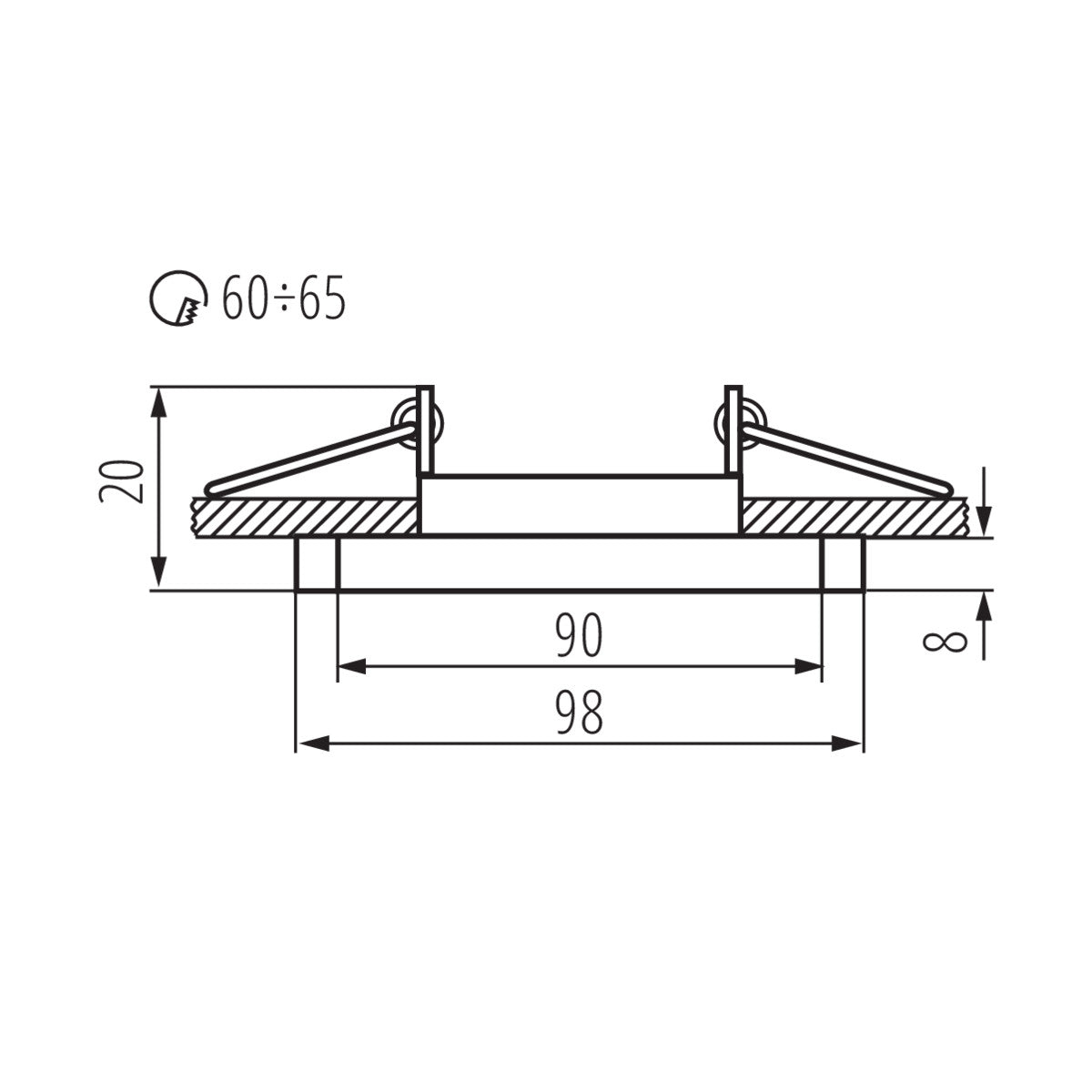 Kanlux MORTA Glass Ceiling Light Fitting GU10 LED Octagon Modern Design Bedroom Dining Room