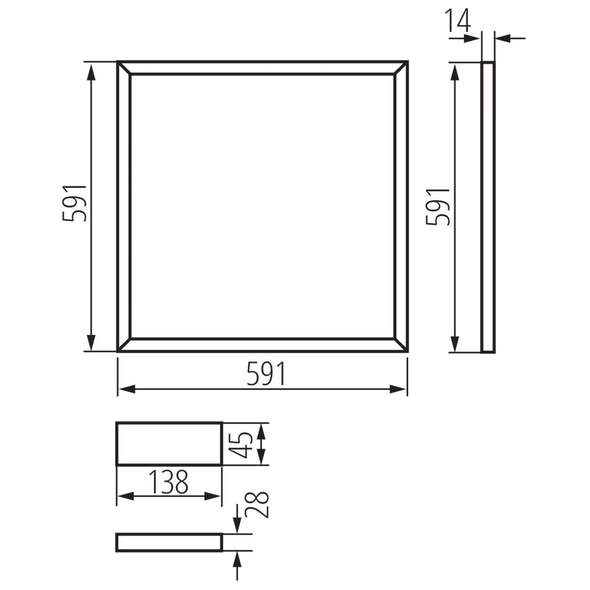 Kanlux AVAR 40W Ceiling Suspended Recessed LED Panel Light Office Lighting 600x600 AC