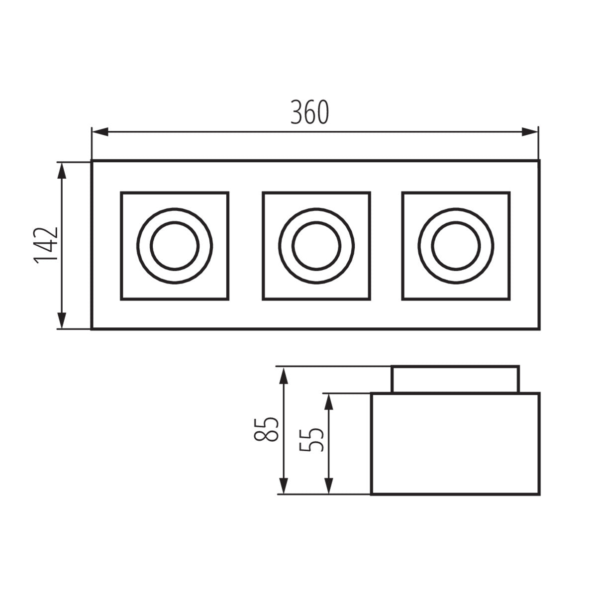 Kanlux STOBI Spot Ceiling Mounted Square Adjustable Tilt Angle GU10 Light Decorative