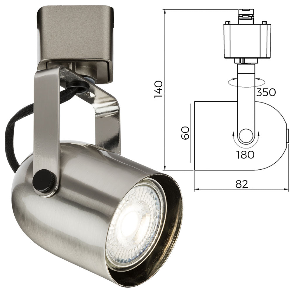 Knightsbridge GU10 Adjustable Single Circuit Track Spot Head Light Fitting