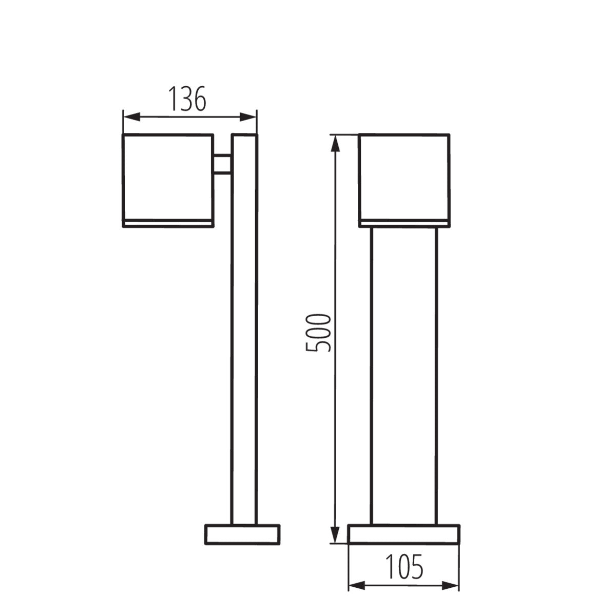 Kanlux GORI GU10 IP44 Garden Bollard Post Design Outdoor Light Walkway