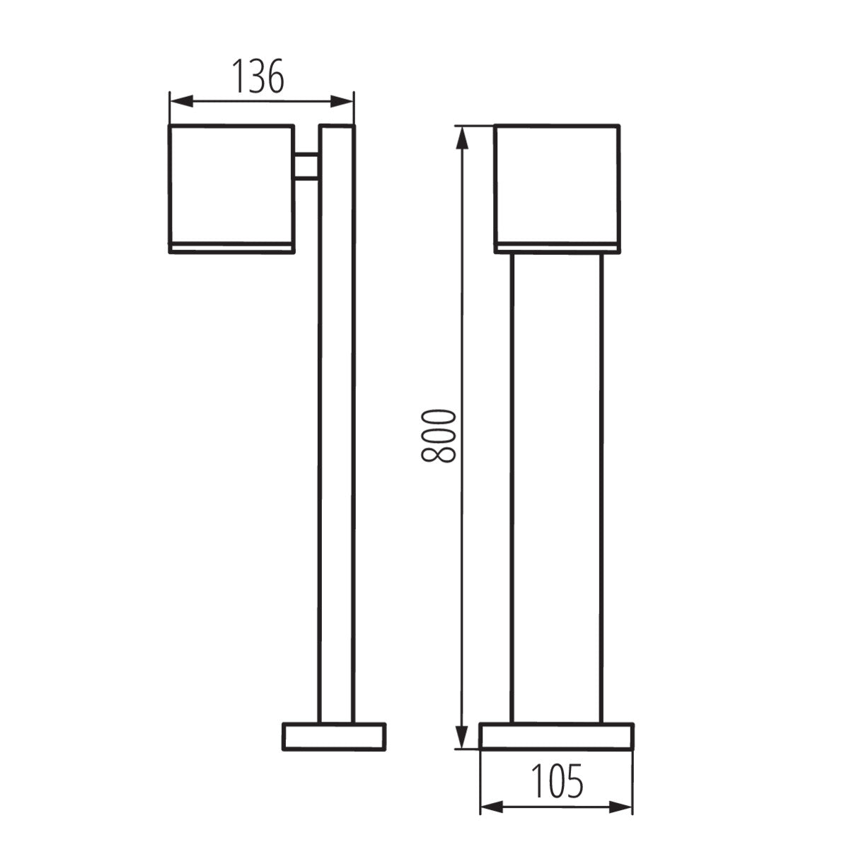 Kanlux GORI GU10 IP44 Garden Bollard Post Design Outdoor Light Walkway