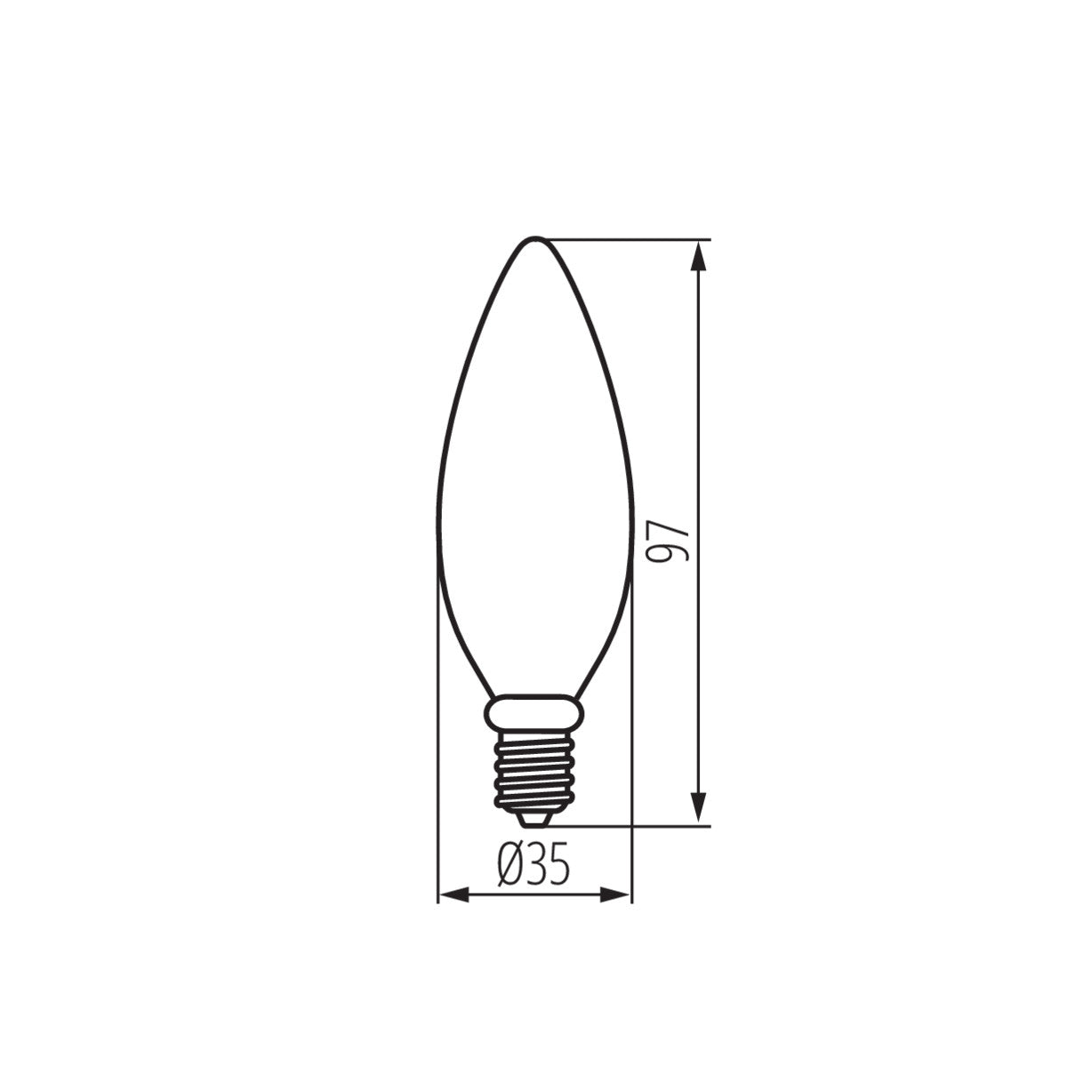 Kanlux XLED C35 E14 6W LED Filament Frosted Milky Candle Light Bulb Lamp