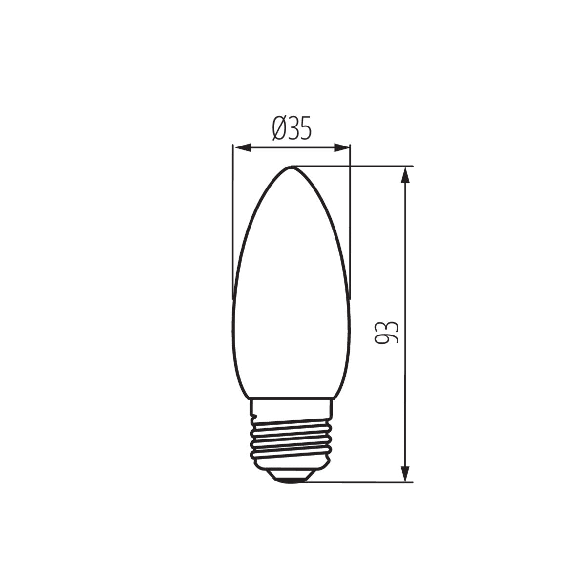 Kanlux XLED C35 E27 6W LED Filament Candle Frosted Light Bulb