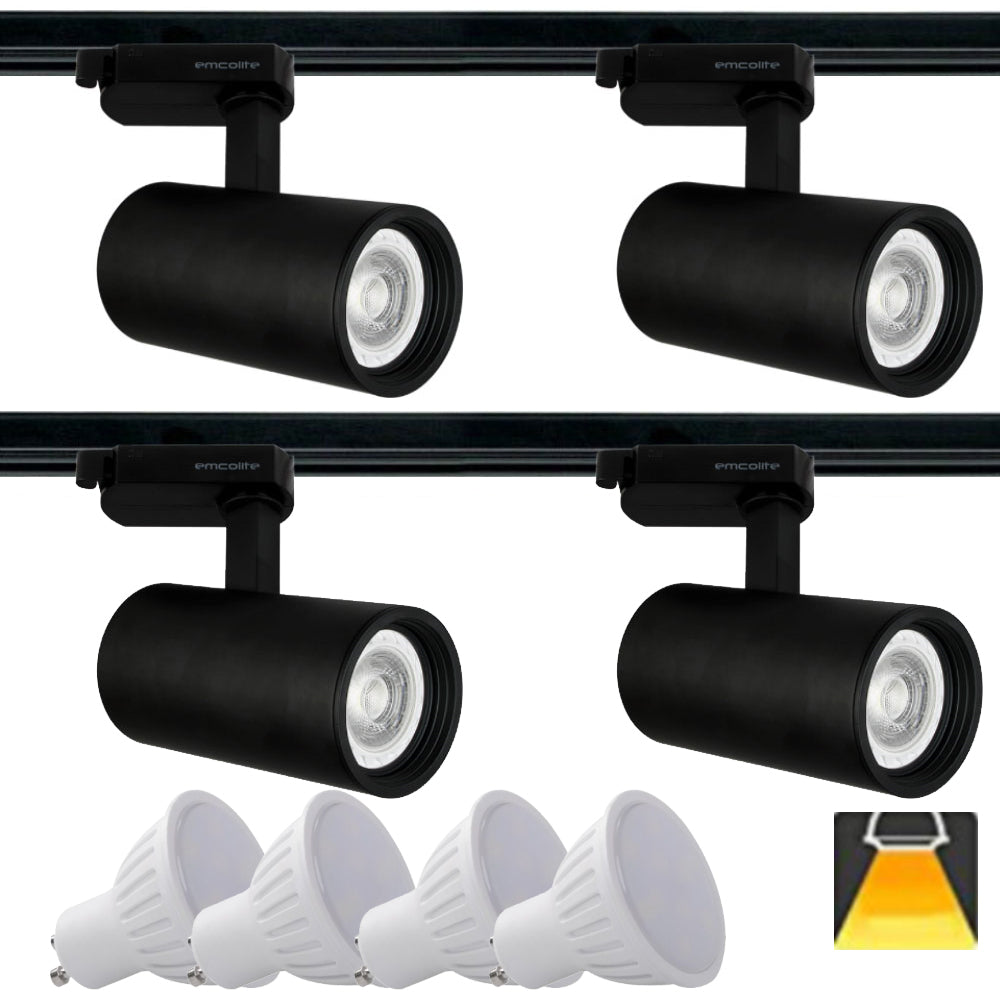 240V - 1M - 5M Meter GU10 5W LED Adjustable Tilt Single Circuit Tracking System Mains Track Light