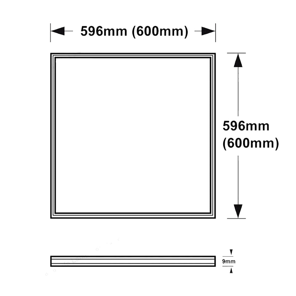 48W 6000k Daylight White Ceiling LED Light Panel to suit 600x600 Suspended Ceiling - High Lumen 4800 Extra Bright - Retail Shops, Offices & Commercial Applications