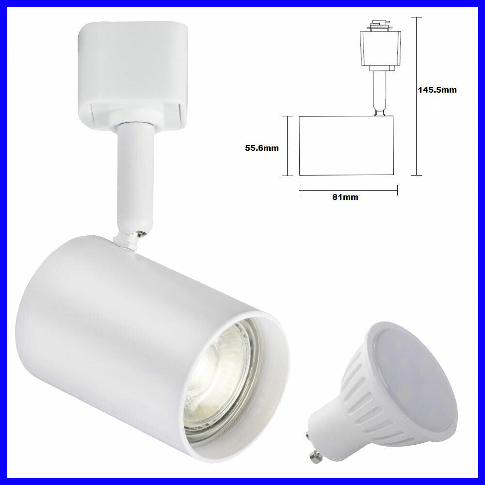 Knightsbridge GU10 LED Mains Powered Single Circuit Spot Bar Downlight Track Adjustable Light