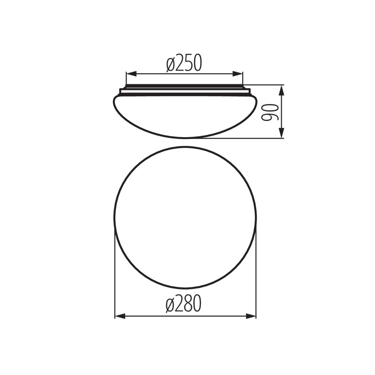 Rother LED Ceiling Surface Mounted Panel Lights Round Bulkhead Cool White