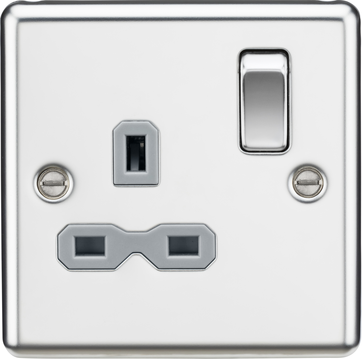 Knightsbridge 13A 1G DP Switched Socket with Insert - Rounded Edge