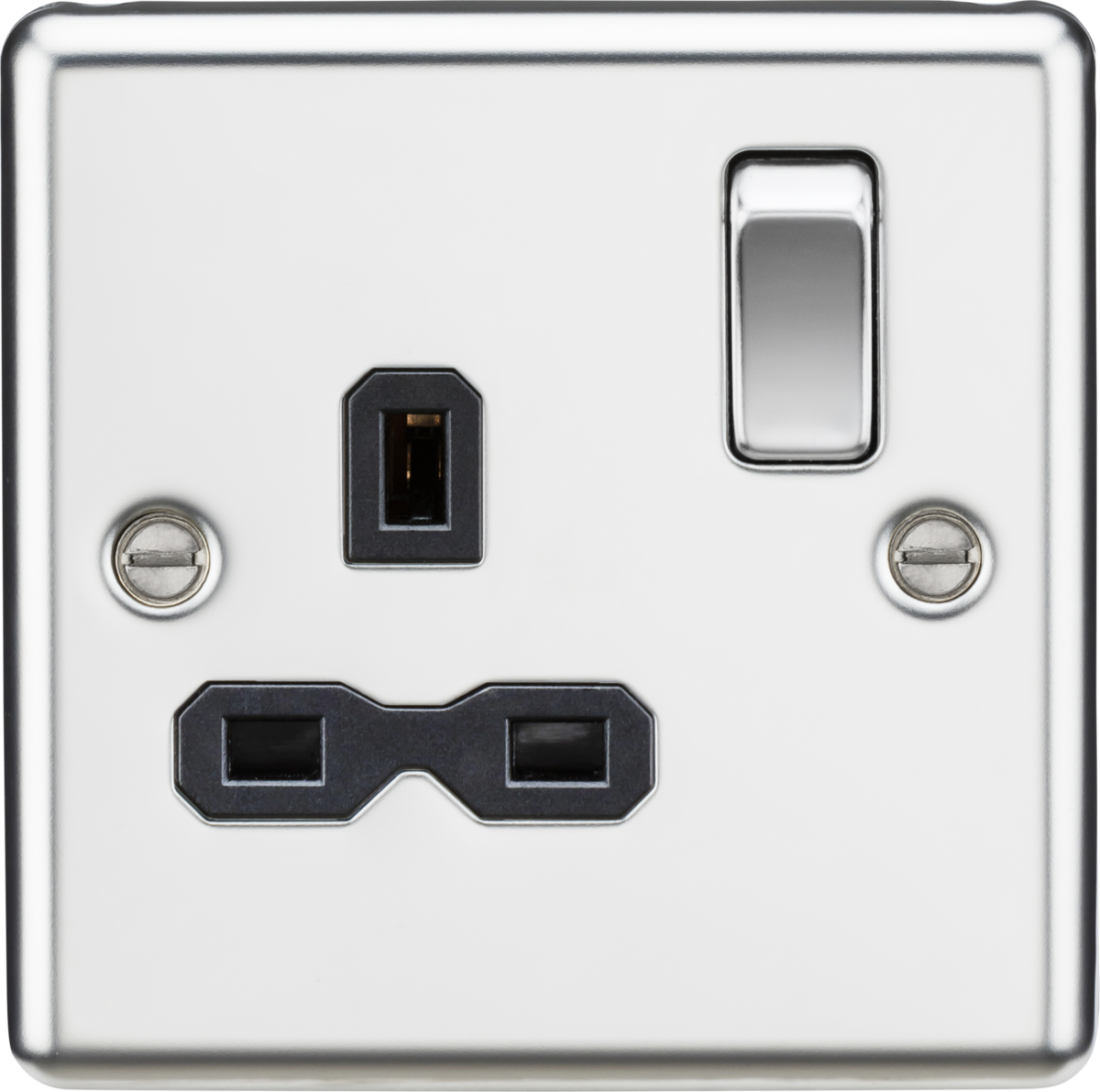 Knightsbridge 13A 1G DP Switched Socket with Insert - Rounded Edge