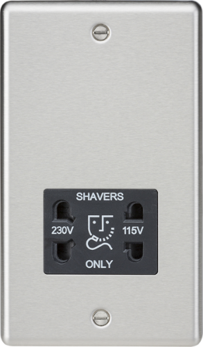 Knightsbridge 115-230V Dual Voltage Shaver Socket with Insert - Rounded Edge