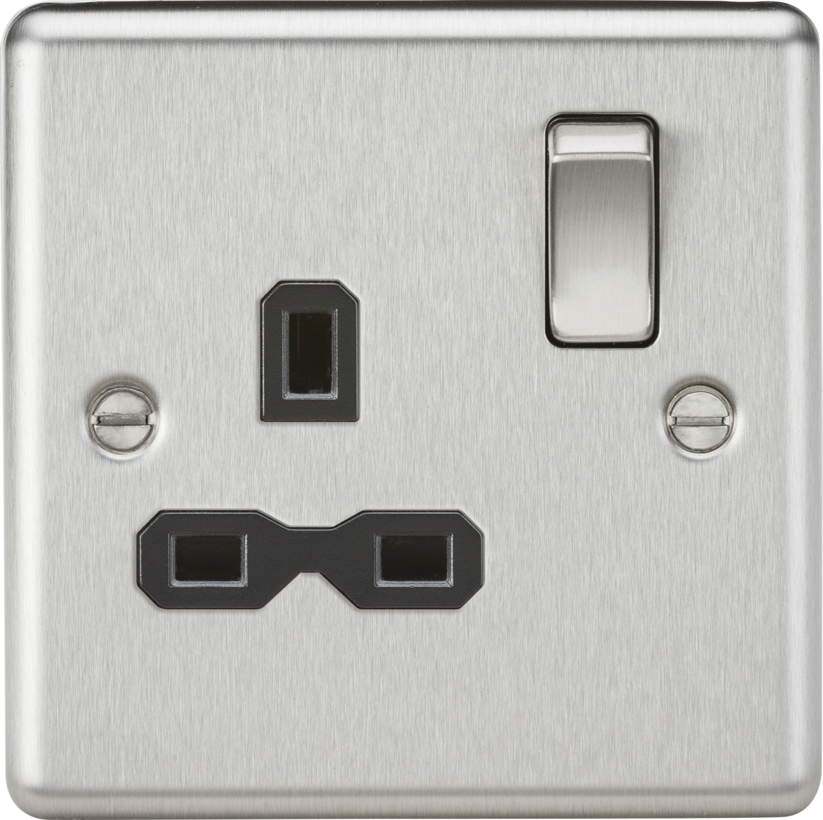 Knightsbridge 13A 1G DP Switched Socket with Insert - Rounded Edge