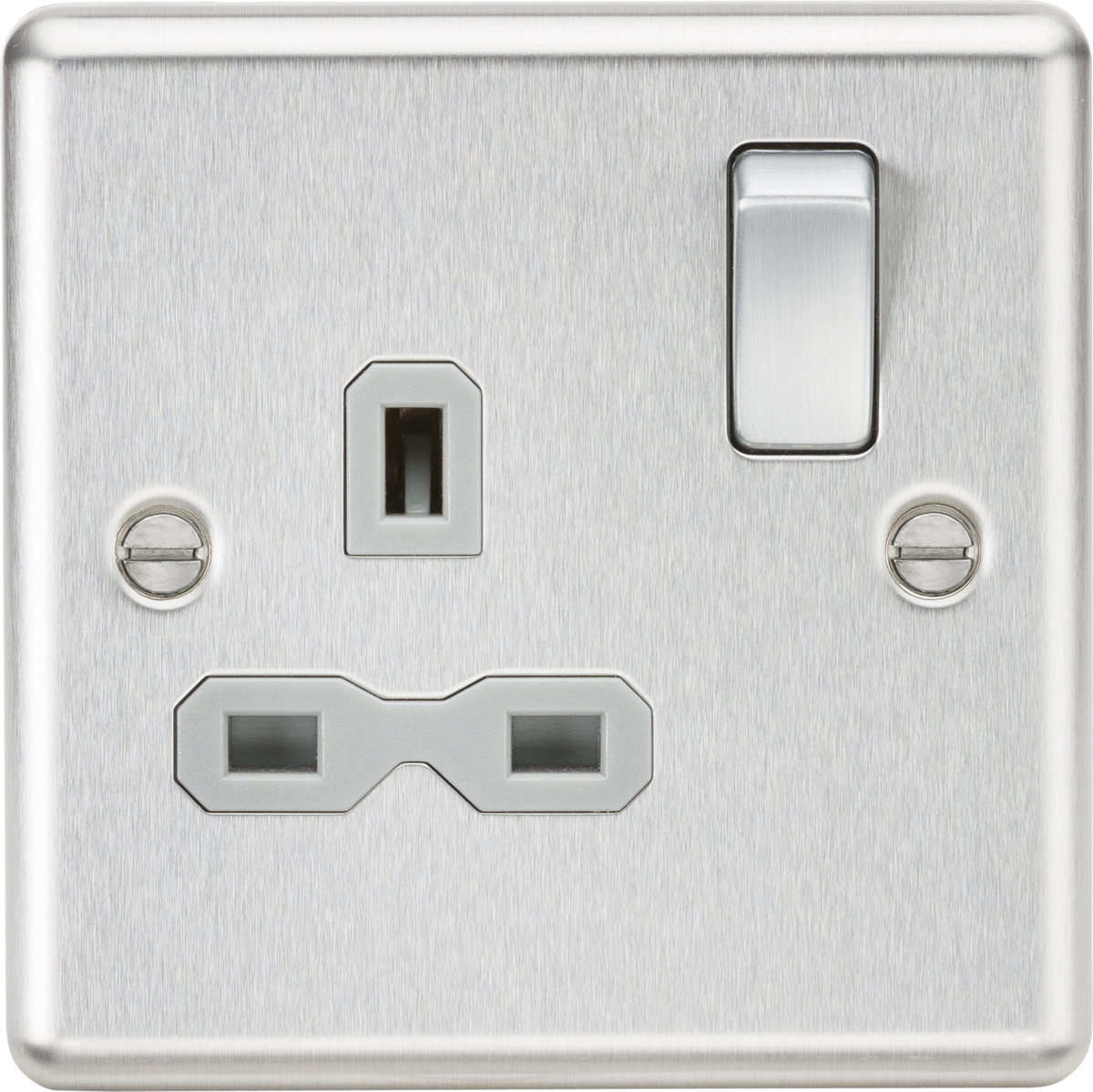 Knightsbridge 13A 1G DP Switched Socket with Insert - Rounded Edge