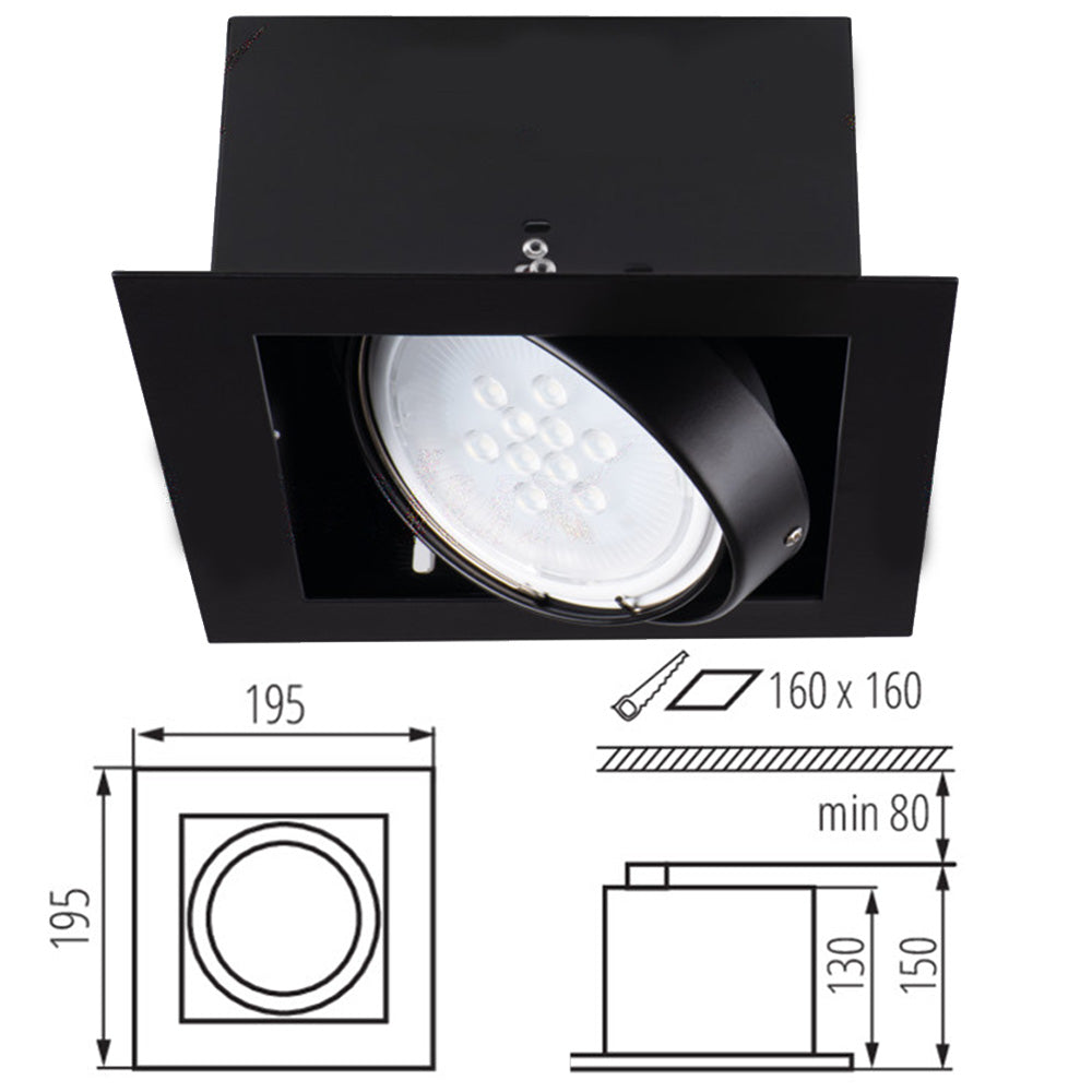 Kanlux MATEO Premium Adjustable Commercial Recessed GU10 LED Downlight Retail Box Spotlight