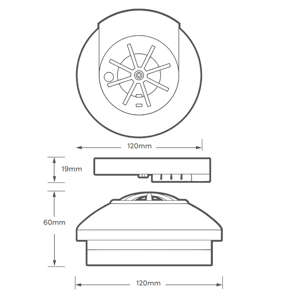 Hispec Wireless RF Combo Fast Fix Mains Heat & CO, Heat & Smoke Detector Alarm 10yr Battery