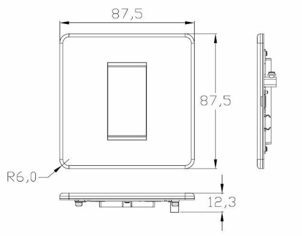 Knightsbridge Screwless 1G Single Gang Modular Faceplate