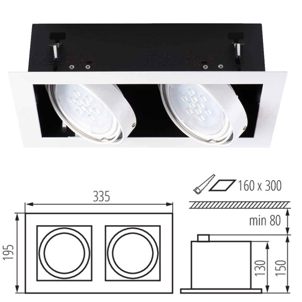 Kanlux MATEO Premium Adjustable Commercial Recessed GU10 LED Downlight Retail Box Spotlight