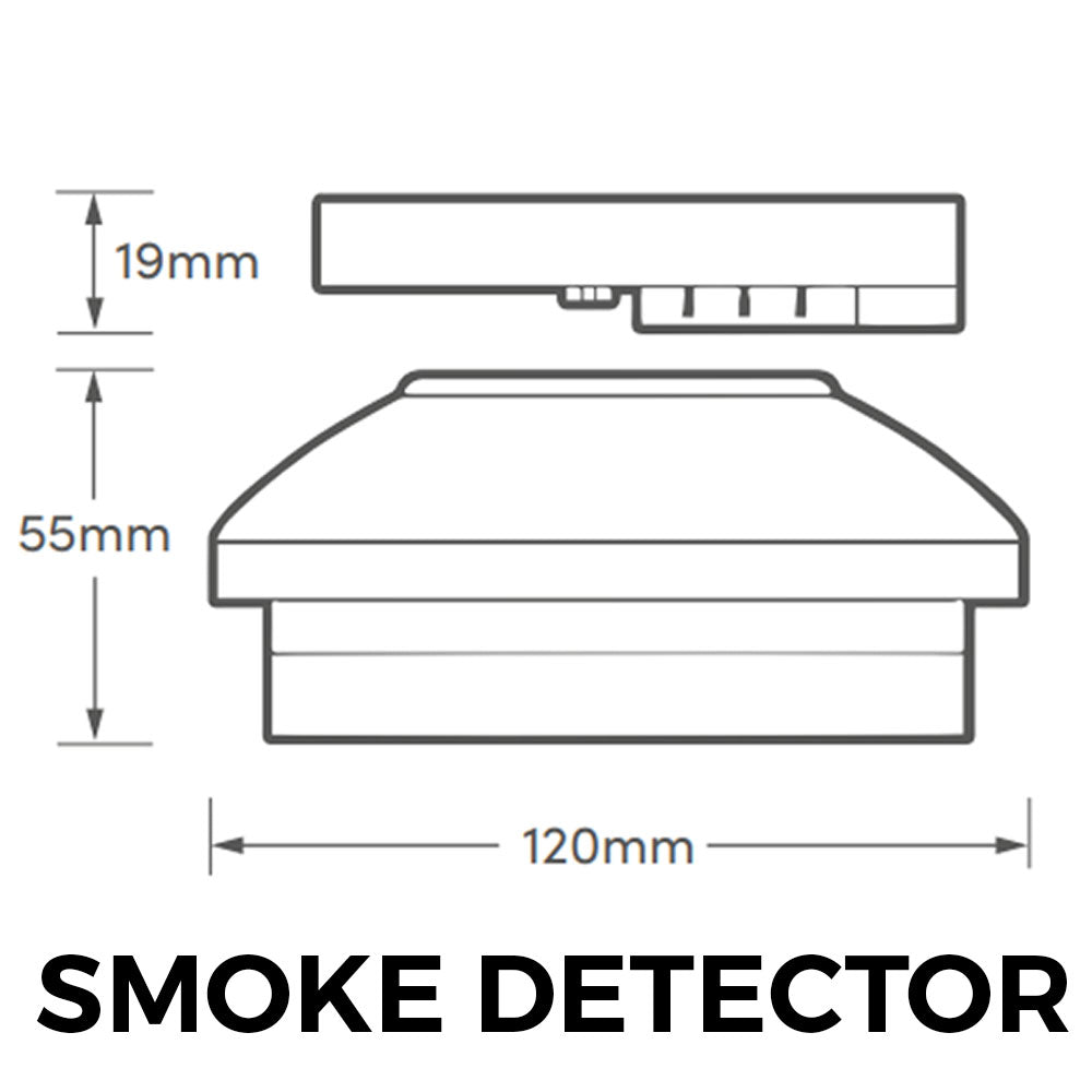 Hispec Interconnectable Mains Smoke, Heat Detector Alarm 240V 9v Battery Backup