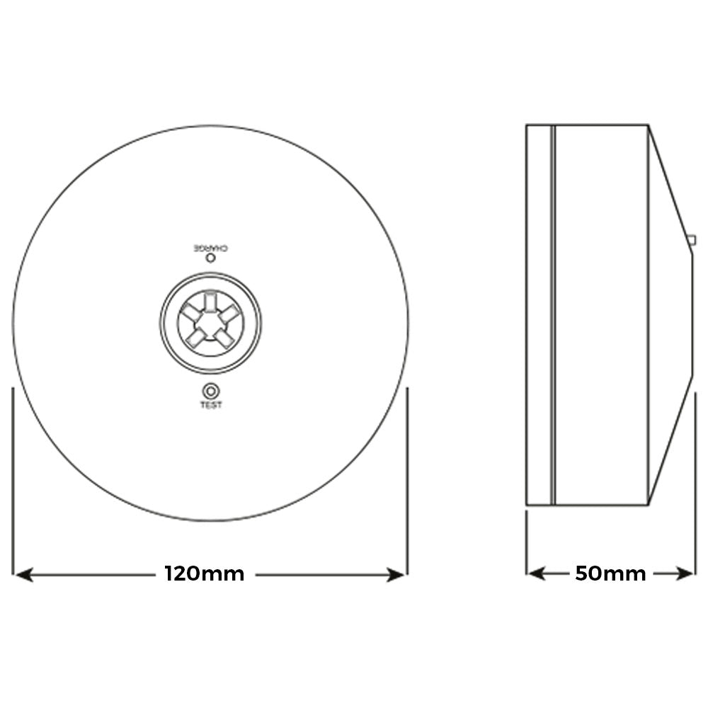 Emco LED Emergency Surface Ceiling Mounted Downlight Round 3hr 100lm Light Lamp