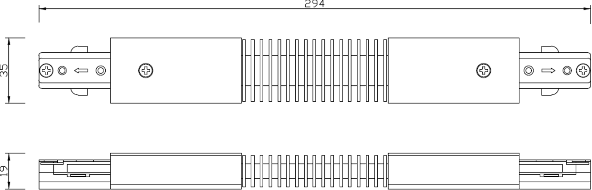 Knightsbridge 230V Single Circuit Track Flexible Connector