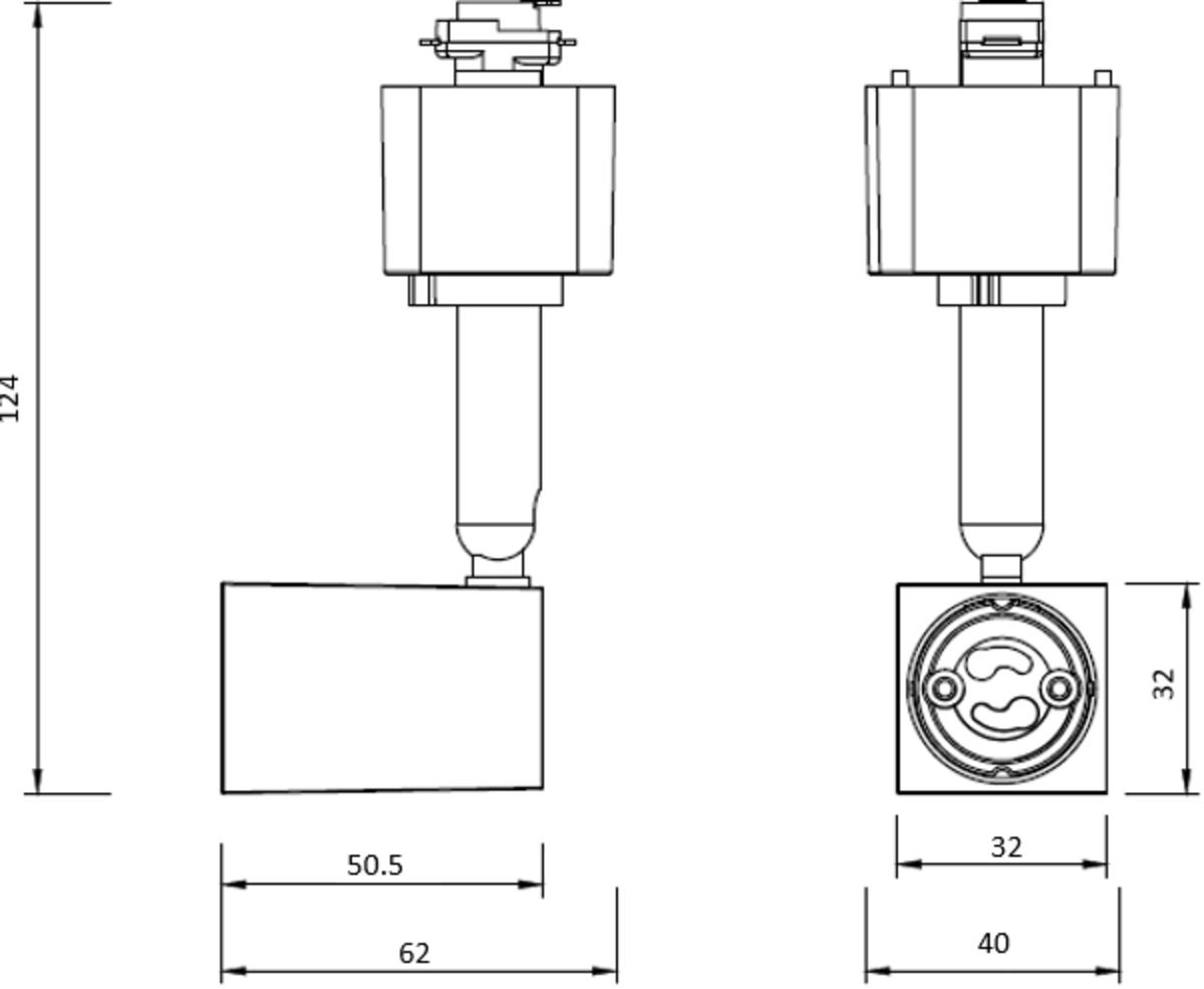 Knightsbridge 1M - 5M 230V GU10 Single Circuit Track Spotlight Kit