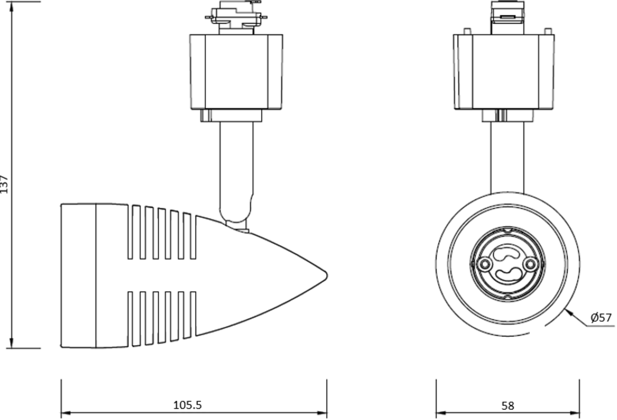 Knightsbridge 1M - 5M 230V GU10 Single Circuit Track Spot Light Kitchen Shop Retail Display