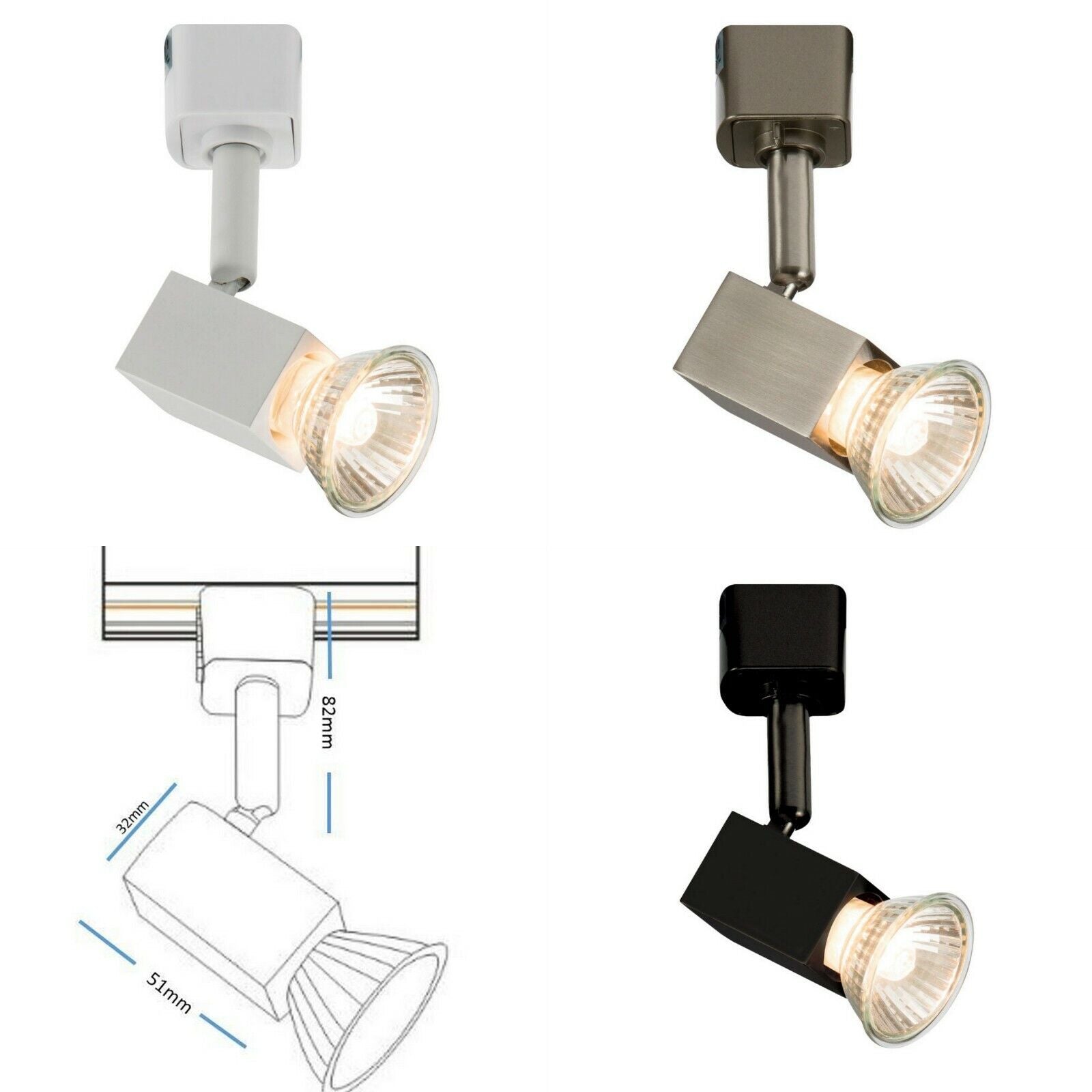 Knightsbridge GU10 Single Circuit Mains Powered Office Shop Adjustable Display Track Light