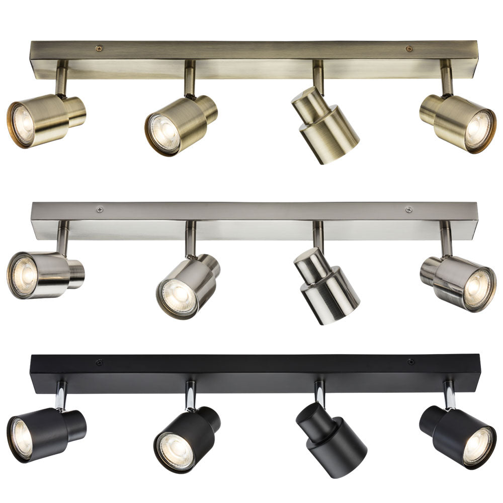 Knightsbridge 230V GU10 Quad Bar Spotlight Wall Ceiling Light Fitting