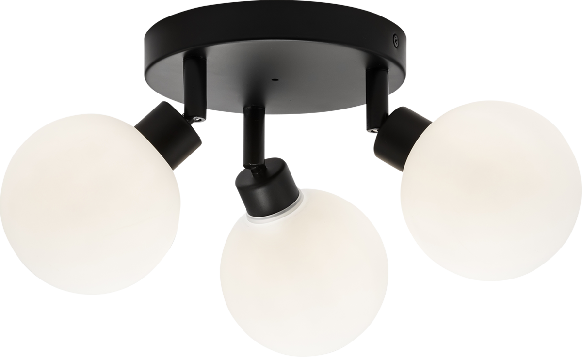 Knightsbridge 230V IP44 G9 Triple Spotlight with Round Frosted Glass