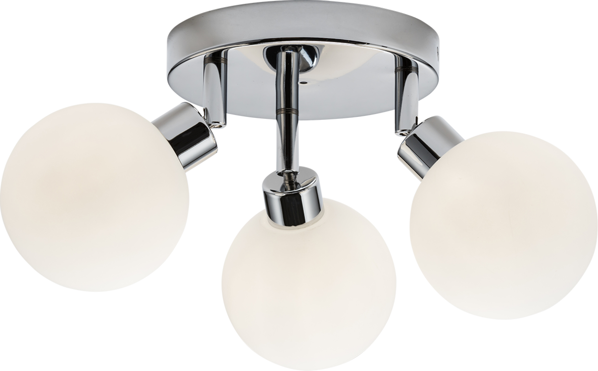 Knightsbridge 230V IP44 G9 Triple Spotlight with Round Frosted Glass