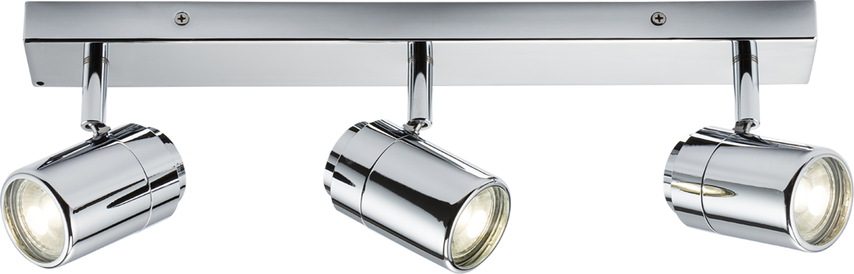 Knightsbridge 230V IP44 GU10 Triple Ceiling Spotlight Fitting Adjustable