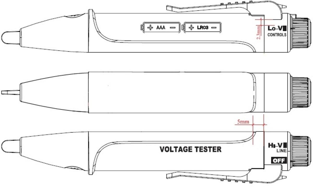 Knightsbridge CAT III 80-1000V AC Non-Contact Voltage Tester