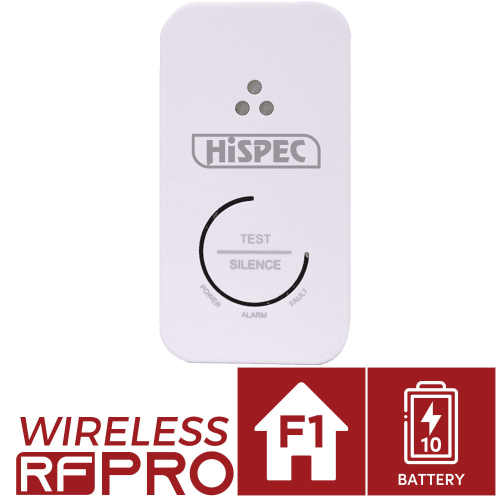 Hispec Radio Frequency Wireless Linkable Smoke, Heat & CO Detector Lithium Battery