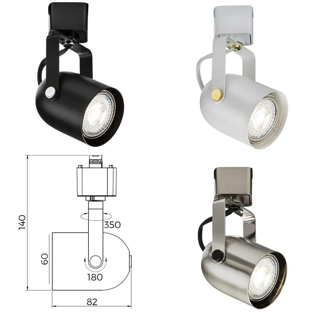 Knightsbridge GU10 Adjustable Single Circuit Track Spot Head Light Fitting