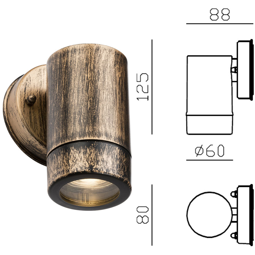 Knightsbridge EAMON 230V IP54 GU10 Polycarbonate Single Down Wall Light